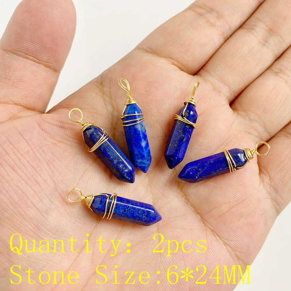 Lapis Lazuli Gemstone Charms & Connectors | Natural Stone Jewelry Making Supplies