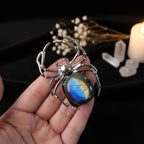 Labradorite Spider Crystal Figurine – Natural Stone Collectible