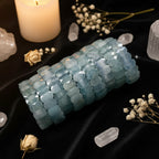 Aquamarine Beaded Strand Bracelet | Natural Gemstone