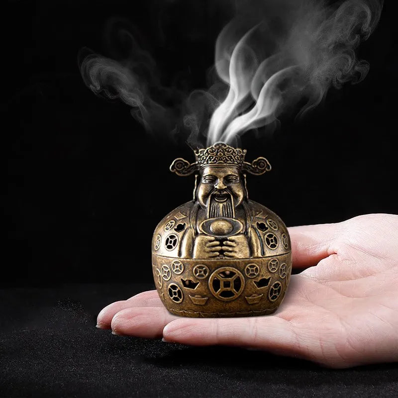 Vintage Alloy Incense Burner — Hollow Three-Legged Censer