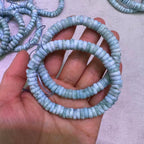Natural Dominican Blue Larimar Faceted Rondelle Bracelet