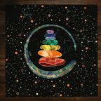 Chakra Crystal Tower Altar Cloth — Spiritual Energy Grid Tarot Mat