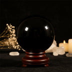 Natural Black Obsidian Crystal Sphere | Healing Ball — No Base