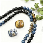 Tiger Eye & Black Onyx 108 Mala Bead Necklace | Meditation Prayer Rosary