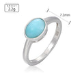 Larimar Rectangular Bezel Ring in 925 Sterling Silver