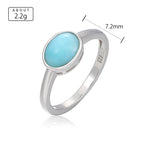 Larimar Rectangular Bezel Ring in 925 Sterling Silver