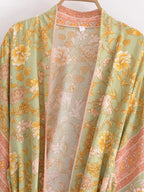 Vintage Floral Sash Kimono Maxi Robe