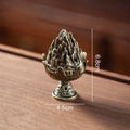 Lotus Bud Incense Burner — Hollow Alloy Cone & Stick Holder