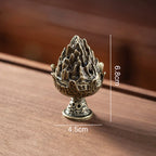 Lotus Bud Incense Burner — Hollow Alloy Cone & Stick Holder