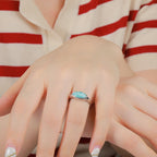 Larimar Oval Bezel Ring in 925 Sterling Silver