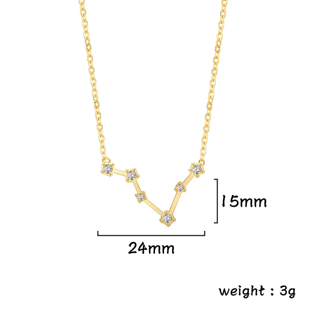 Zodiac Constellation Necklace — Silver & Gold Star Sign Pendant