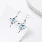 Larimar Stingray Drop Earrings, 925 Sterling Silver