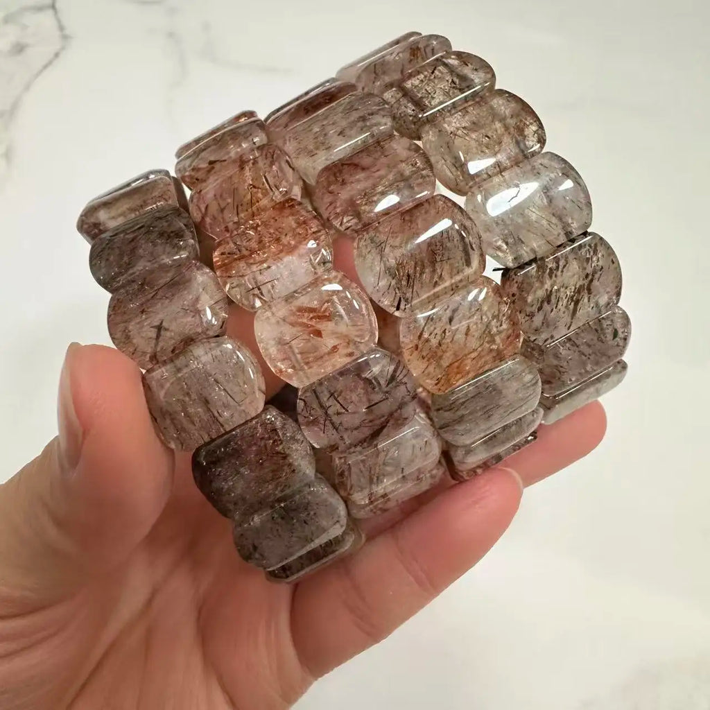 Rutilated Quartz Wide Cuff Bracelet