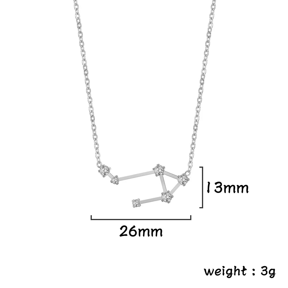 Zodiac Constellation Necklace — Silver & Gold Star Sign Pendant