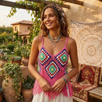 Boho Crochet Fringe Crop Top