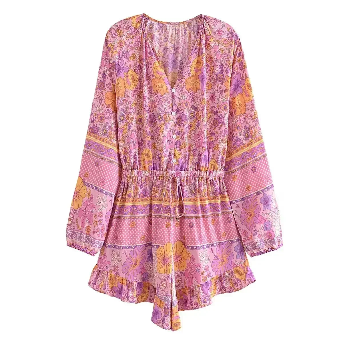 Floral Tassel Tie Boho Playsuit