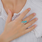 Larimar Cascade Open Ring in 925 Sterling Silver