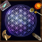 Flower of Life Altar Cloth – Sacred Geometry Tarot Spread & Meditation Mat
