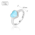 Larimar Heart Ring, 925 Sterling Silver