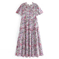 Ruffled Floral Boho Midi Dress
