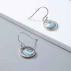 Larimar Ocean Wave Drop Earrings in 925 Sterling Silver