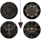 Wooden Pendulum Board — Celestial Moon & Star Divination Plate
