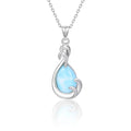 Larimar Teardrop Pendant Necklace, Dolphin Swirl