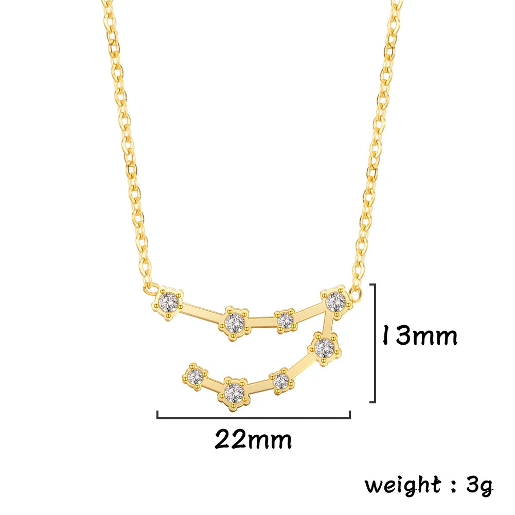 Zodiac Constellation Necklace — Silver & Gold Star Sign Pendant