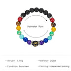 7 Chakra Bracelet Set | Natural Lava Stone | Set of 2 with Chakra Meaning Card