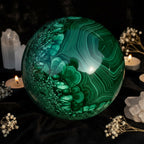 Malachite Crystal Sphere | Natural Green Stone Ball for Healing & Abundance