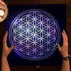 Flower of Life Altar Cloth – Sacred Geometry Tarot Spread & Meditation Mat