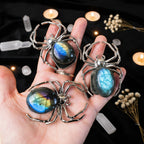 Labradorite Spider Crystal Figurine – Natural Stone Collectible