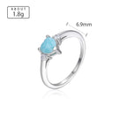 Larimar Heart Solitaire Ring in 925 Sterling Silver
