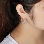 Larimar Crab Drop Earrings, 925 Sterling Silver