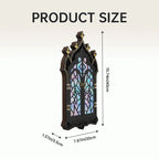 Gothic Church Arch Crystal Display Shelf – Wooden Wall Organizer