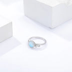 Larimar Round Bezel Ring, Scrolled Shoulders