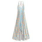 Bohemian Floral Open-Back High-Low Dress