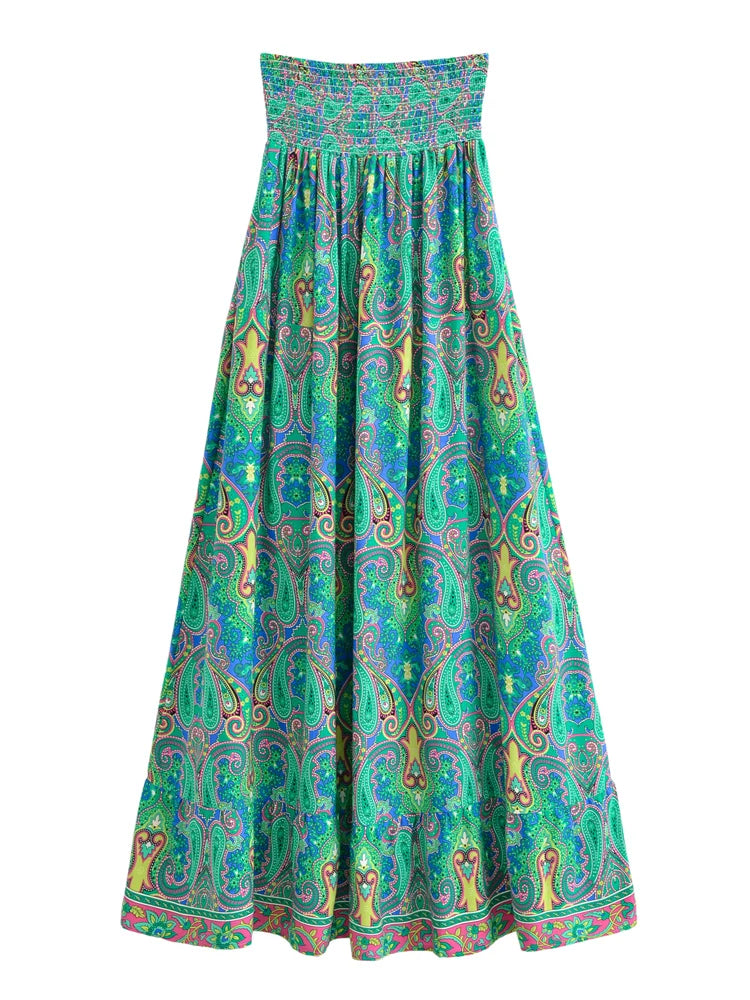 High Low Floral Boho Skirt