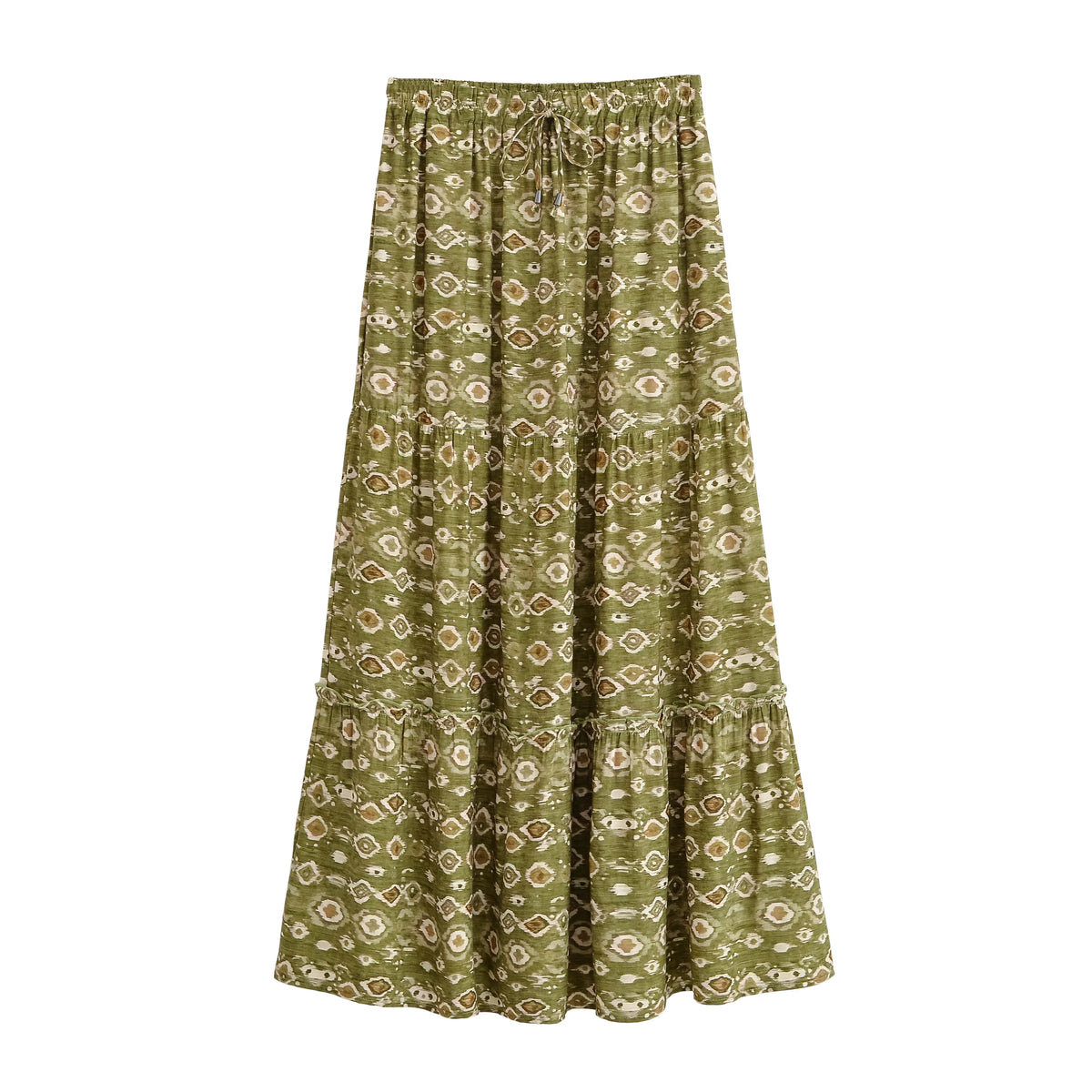 Boho Geometric Floral Maxi Skirt