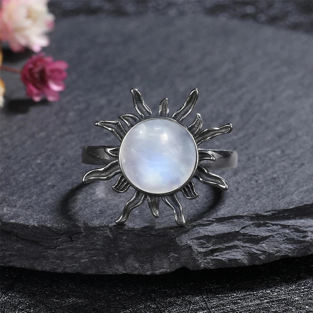 Moonstone 925 Silver Ring | Natural Gemstone Ring