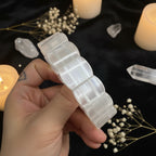 Selenite Stone Bead Bracelet – Natural Crystal Healing Bracelet