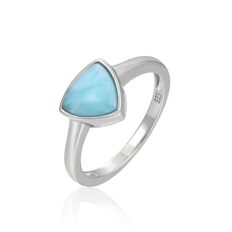 Larimar Trillion-Cut Ring, Slender Band
