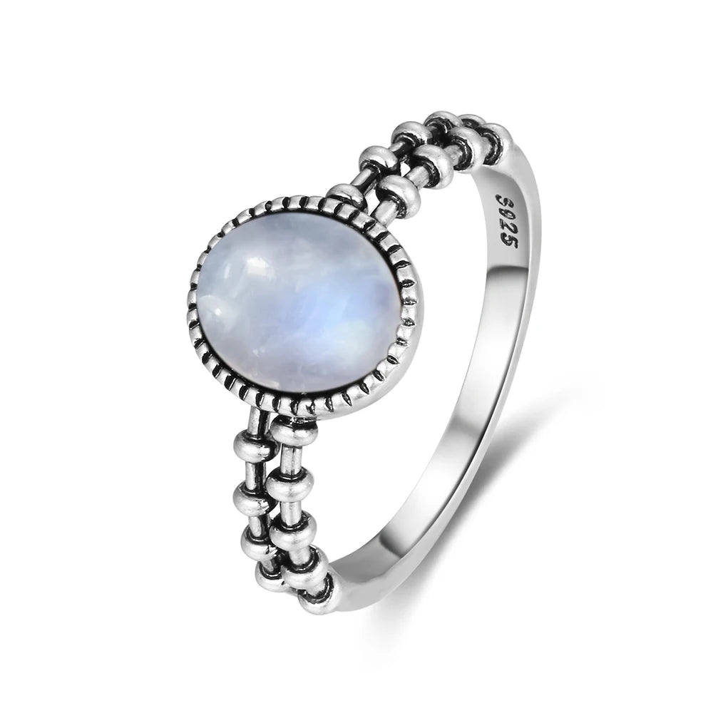 Moonstone 925 Silver Ring | Natural Gemstone Ring