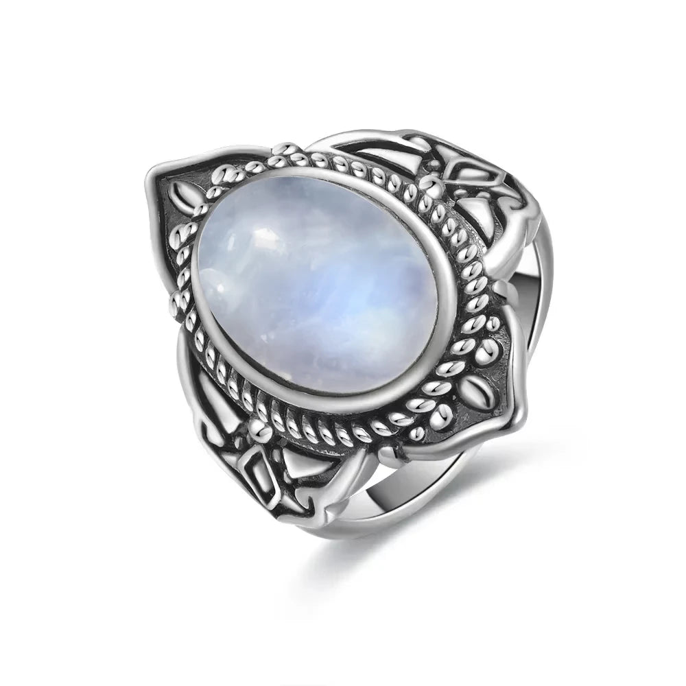 Moonstone 925 Silver Ring | Natural Gemstone Ring