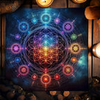 Mandala Flower of Life Altar Cloth — Sacred Geometry Tarot Mat