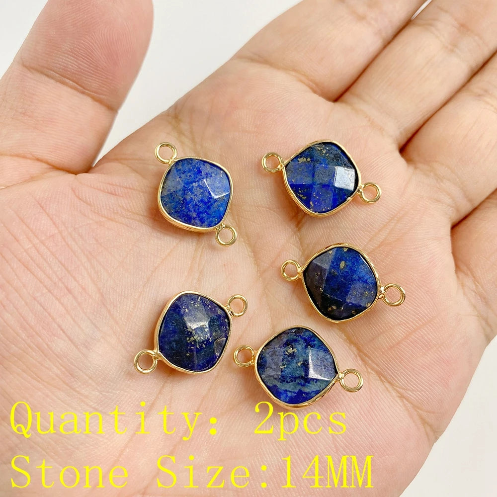 Lapis Lazuli Gemstone Charms & Connectors | Natural Stone Jewelry Making Supplies