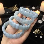 Aquamarine Beaded Strand Bracelet | Natural Gemstone