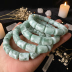 Green Angelite Barrel Bead Bracelet