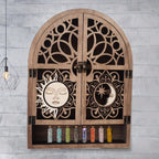 Sun & Moon Crystal Display Shelf – Wooden Wall Hanging Organizer