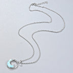 Larimar Ocean Wave Pendant Necklace in 925 Sterling Silver